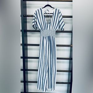 Cleobella • Beachy Blue & White Striped Soft Jumpsuit • SZ XS • Retail $218